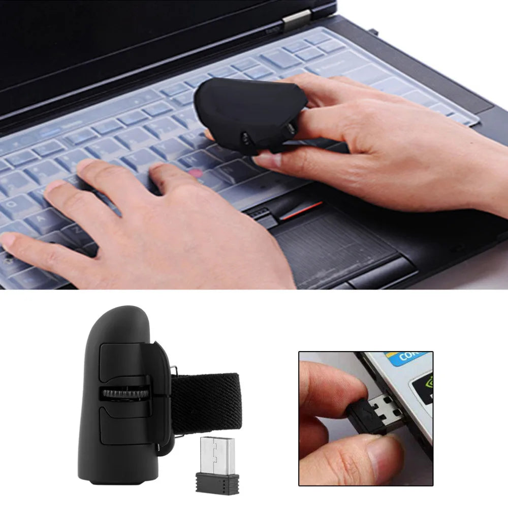 Universal 2.4GHz USB Wireless Finger Rings Optical Mini Mouse