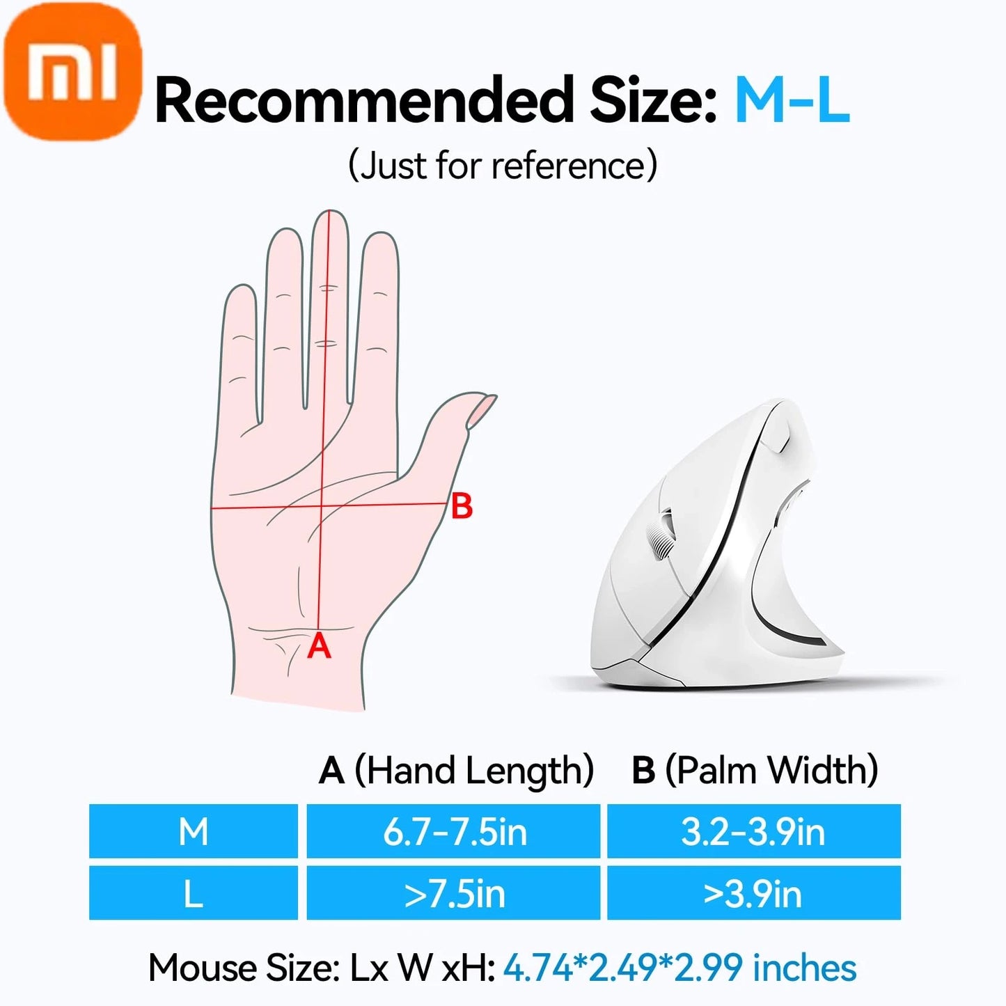 XIAOMI Ergonomic Mouse Wireless Bluetooth