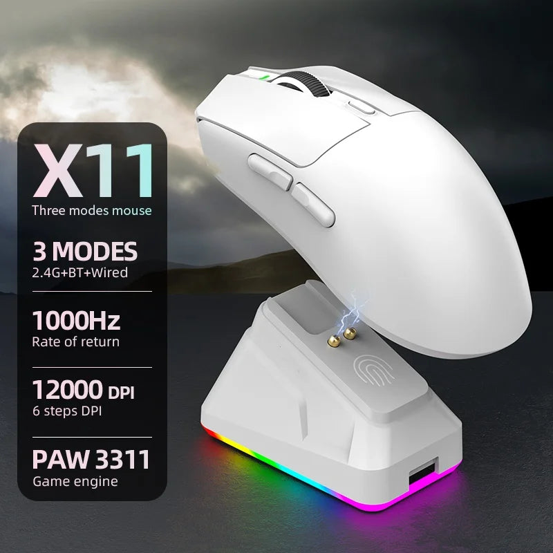 2.4GHz /BT Wireless Gaming Mouse With RGB Magnetic Charging Base Gaming
